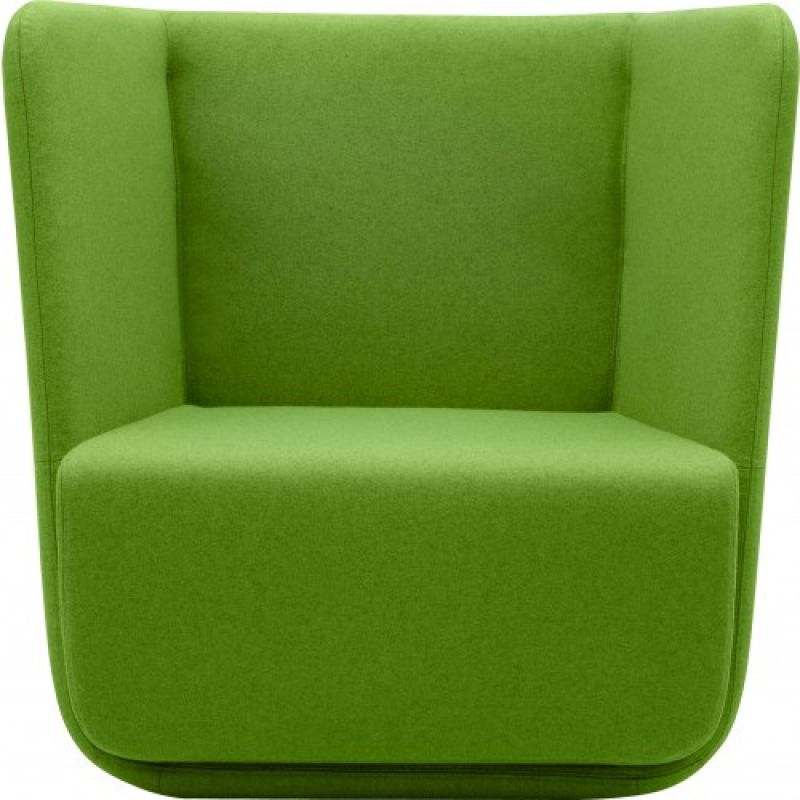Grüner Sessel "Basket" mit niedriger Sitzhöhe, moderner Loungesessel für Wohnzimmer und Büro.